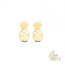 Oorringen geel goud 14kt Ananas 9x5mm