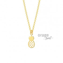 Hanger geelkleurig ananas inclusief ketting