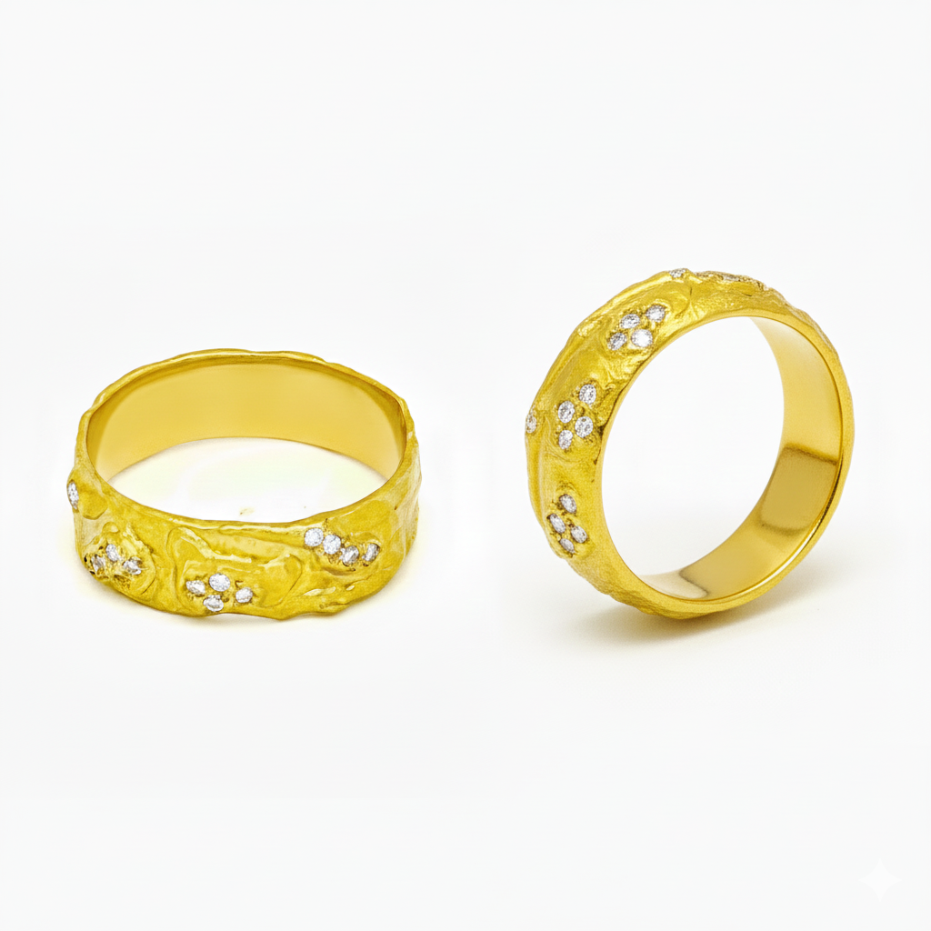 ring in 18kt goud met diamant. unieke creatie