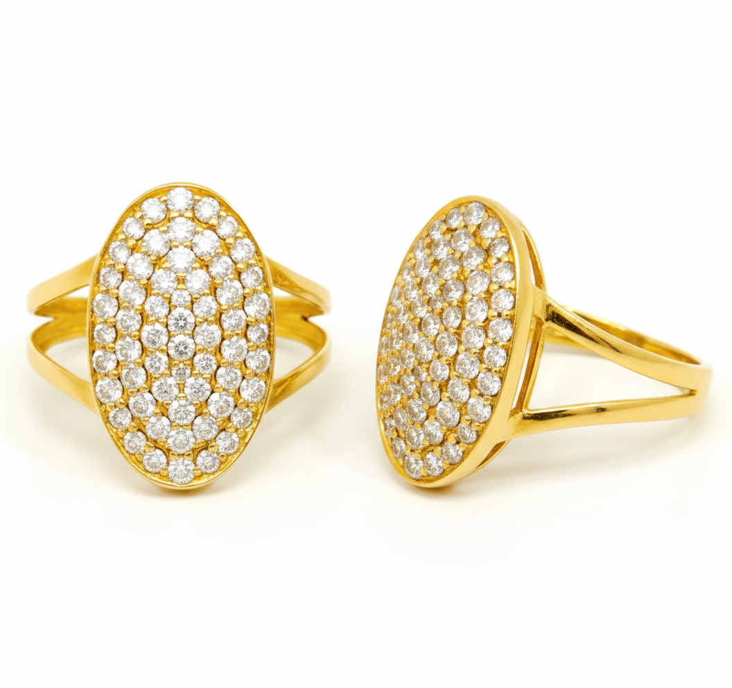 18 karaat geel gouden ring met 1.06ct briljant