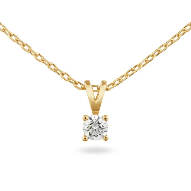 Met haar subtiele schittering en moderne vormgeving is deze diamanten ketting een blijvende favoriet. De briljant geslepen lab-grown diamant (0.20 ct) weerspiegelt pure klasse, omlijst door gerecycled 14 karaat goud. Draag haar solo voor een minimalistische uitstraling of in laagjes voor een eigentijdse look.
