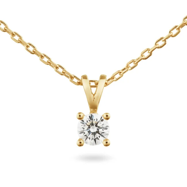 Deze diamanten ketting straalt kracht en elegantie uit in &eacute;&eacute;n verfijnd ontwerp. De briljant geslepen lab-grown diamant (0.30 ct) trekt subtiel de aandacht met haar schitterende lichtspel, terwijl het gerecyclede 14 karaat goud de ketting een luxe, duurzame uitstraling geeft. Perfect voor wie houdt van ingetogen maar zichtbare luxe.