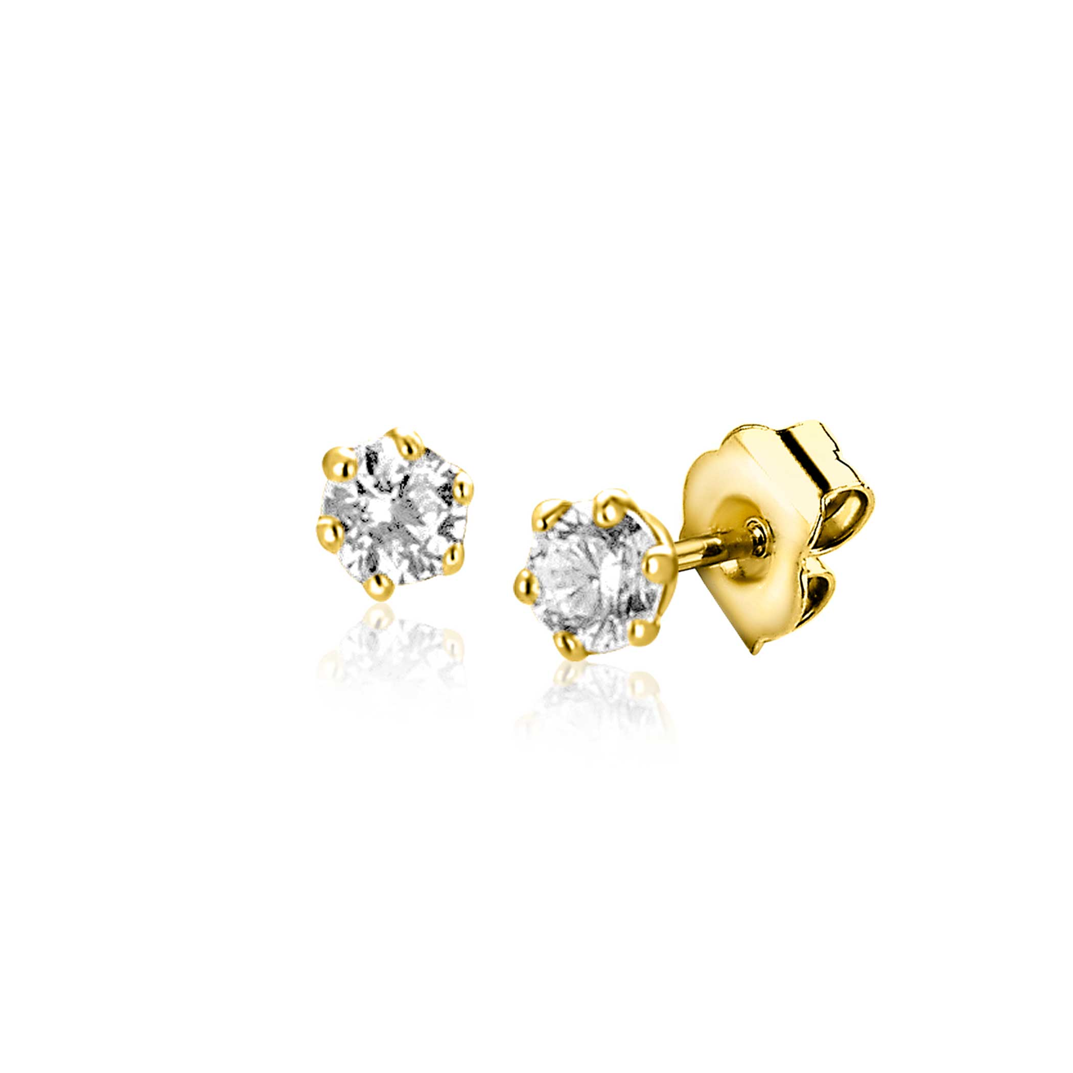 ZINZI GOLD oorknopjes ZGO562 zijn vervaardigd uit 14-karaats goud en hebben een zirkonia van 2,5 mm in een zespootchaton. Deze nieuwe, goudkleurige studs stralen elegantie uit. Draag ze dagelijks voor een subtiele glamour-look of combineer met andere gouden sieraden voor een verfijnde uitstraling. Perfect voor elke gelegenheid. Kwaliteit en stijl in &eacute;&eacute;n.