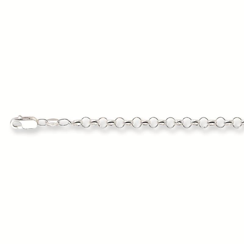 Zilveren lengteartikel met jasseron schakel. De schakelbreedte is 4.0mm.
