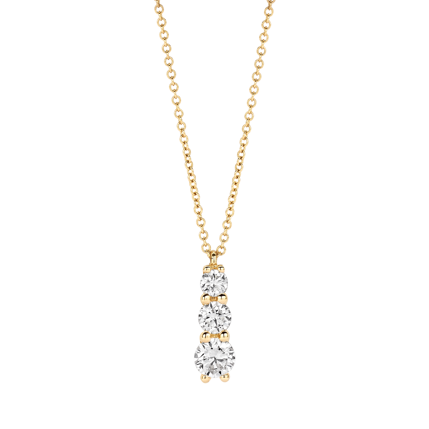 Blush Lab Diamonds - 14kt geelgouden collier incl. hanger met 3 briljant geslepen labgrown diamanten - LG3020Y