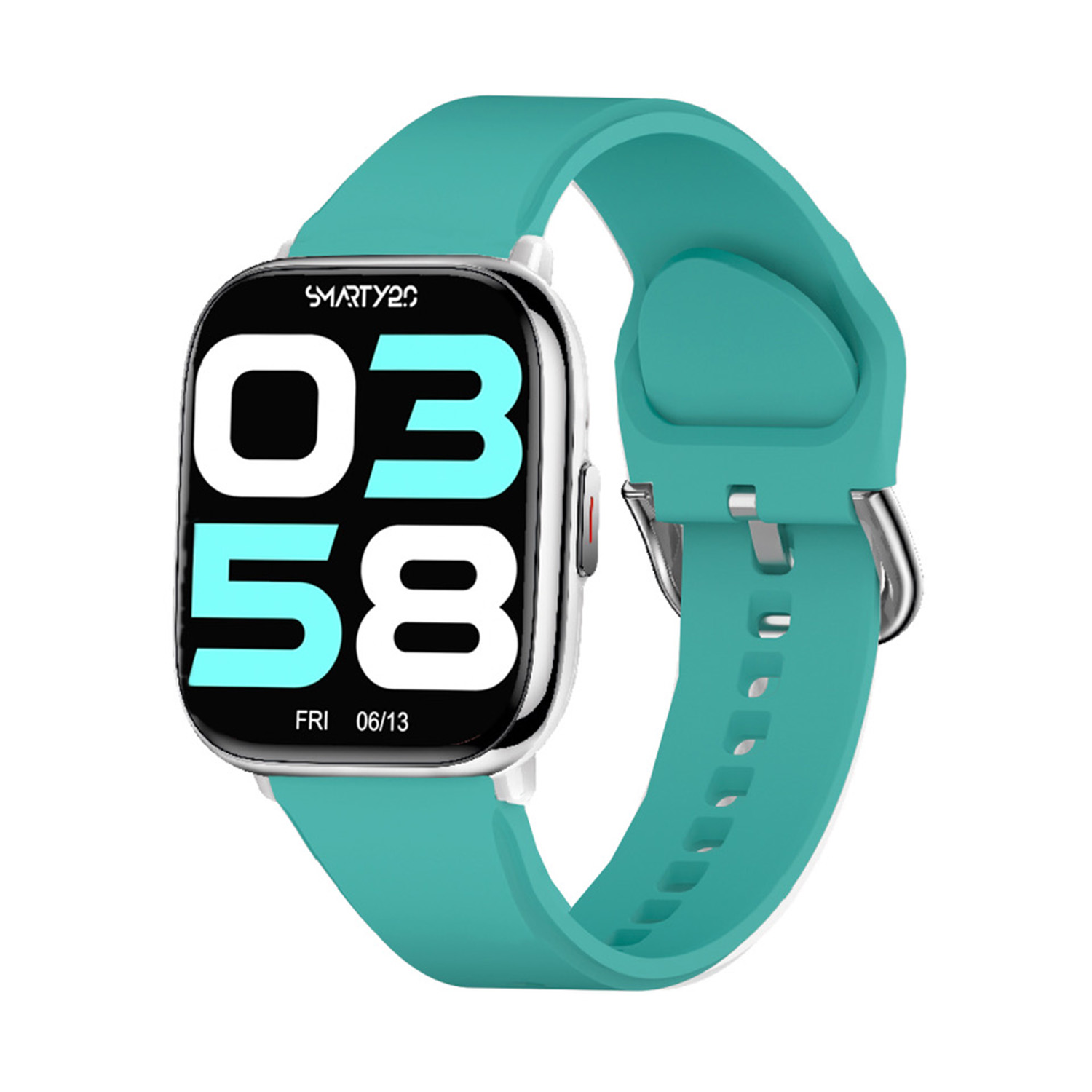 SMARTY2.0 SW081H 
Dit Smarty Smartwatch horloge is een stap in de toekomst. Door zijn Amoled scherm is het beeld vele malen scherper en intenser. De zilverkleurige kast is gemaakt van aluminium met een gehard glas. Aan de kast zit een blauwe siliconen band met een gespsluiting. Het rechthoekige horloge heeft een afmeting van 40x35x11mm en is spatwaterdicht. Deze smartwatch is sportief, stijlvol, maar zeker gebruiksvriendelijk. Om door apps, berichten en tekst te bladeren hoeft je alleen maar op het glas te tikken of de knop te gebruiken. Tevens heeft het een Find my watch functie.

Merk:
SMARTY2.0 Smartwatches verbinden je met de wereld. 
SMARTY2.0 biedt een brede keuze aan vormen en functionaliteiten. Een ronde of rechthoekige smartwatch? Eentje voor de smalle pols? Een ladies watch of een kids watch?  SMARTY2.0 heeft het allemaal.
De keuze qua functionaliteiten is onuitputtelijk: bluetooth bellen, stappenteller, hartslag- en bloeddrukmeter,  meerdere verschillende sporttrackers, menstruatie en ovulatie herinneringen, ingebouwde GPS, vind mijn smartphone en heel veel meer. Maak je eigen keuze.
Iedere SMARTY werkt zowel met iOS als met Android en is moeiteloos via een QR-code te koppelen met iedere mobiele telefoon. Misschien wel d&eacute; makkelijkste smartwatch voor iedereen.
SMARTY2.0 staat voor hoge kwaliteit in een betaalbaar prijssegment: &euro; 79 - &euro; 199.

Highlights:
- Geschikt voor Android en iOS  
- De Smartwatch heeft Bluetooth call 
- Hoge batterij efficientie
- 24 uur hartritme meting
- Bevat smart music en mini games
- Door de verschillende meters en tellers is het mogelijk om onder andere de hartslag, stappen, snelheid, slaap, luchtdruk, stress, hoogte- en diepte te meten
- D.m.v. de ingebouwde GPS, is het mogelijk om offline te navigeren en achteraf je route terug te kijken (zonder dat de telefoon in de buurt is)
- Stof,- Waterdichtheid: IP68