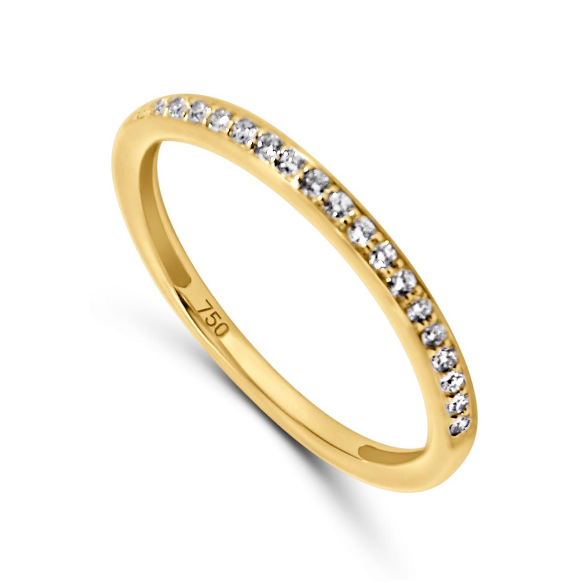 Ring 18 kt geel met diamant 