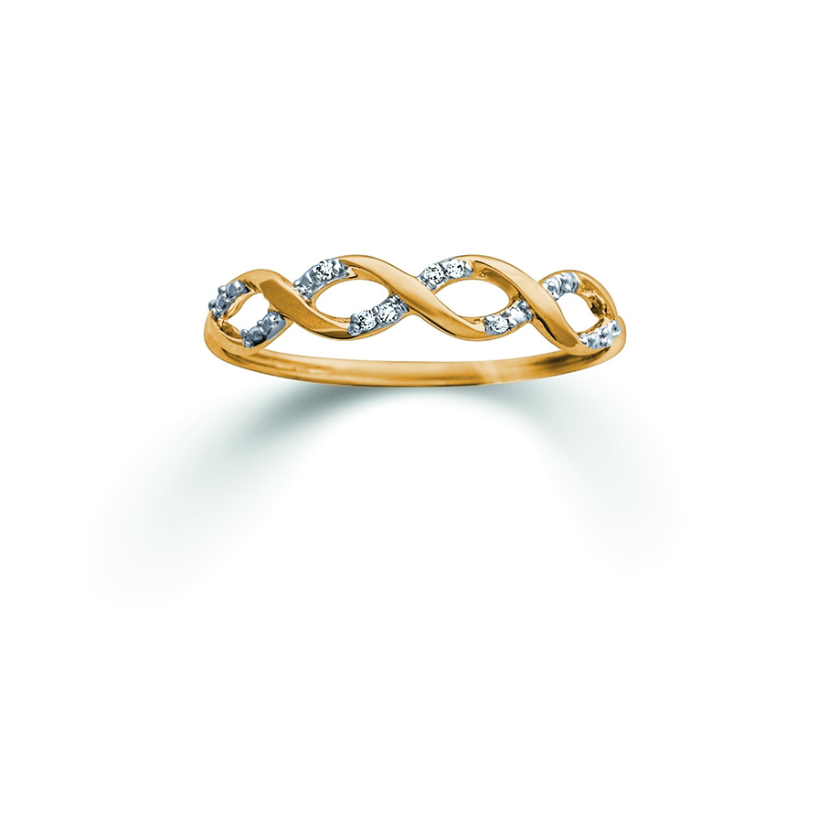 Gouden ring met 0.02 ct. briljant