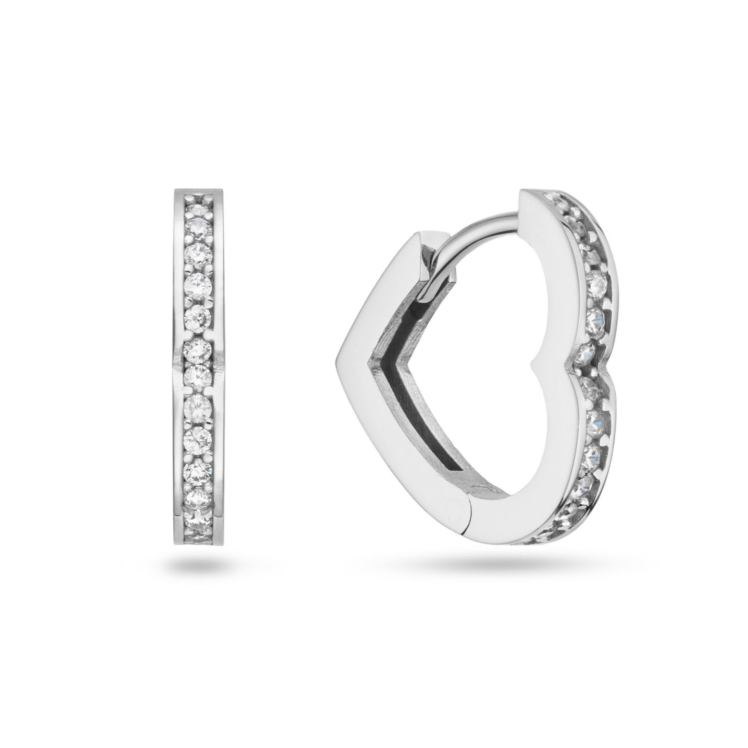 Dit zijn damesoorsieraden van het merk GLOW uit de serie Premium Hoops Silver