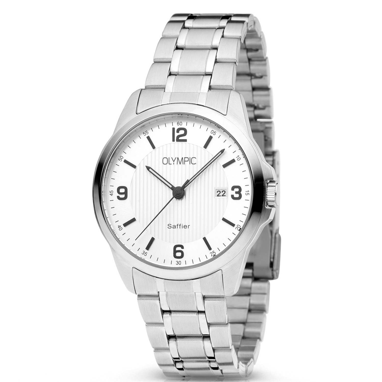 Dit is een herenhorloge van het merk Olympic uit de serie Thomas. Met een horlogekast gemaakt van staal en een zilverkleurige band van staal.