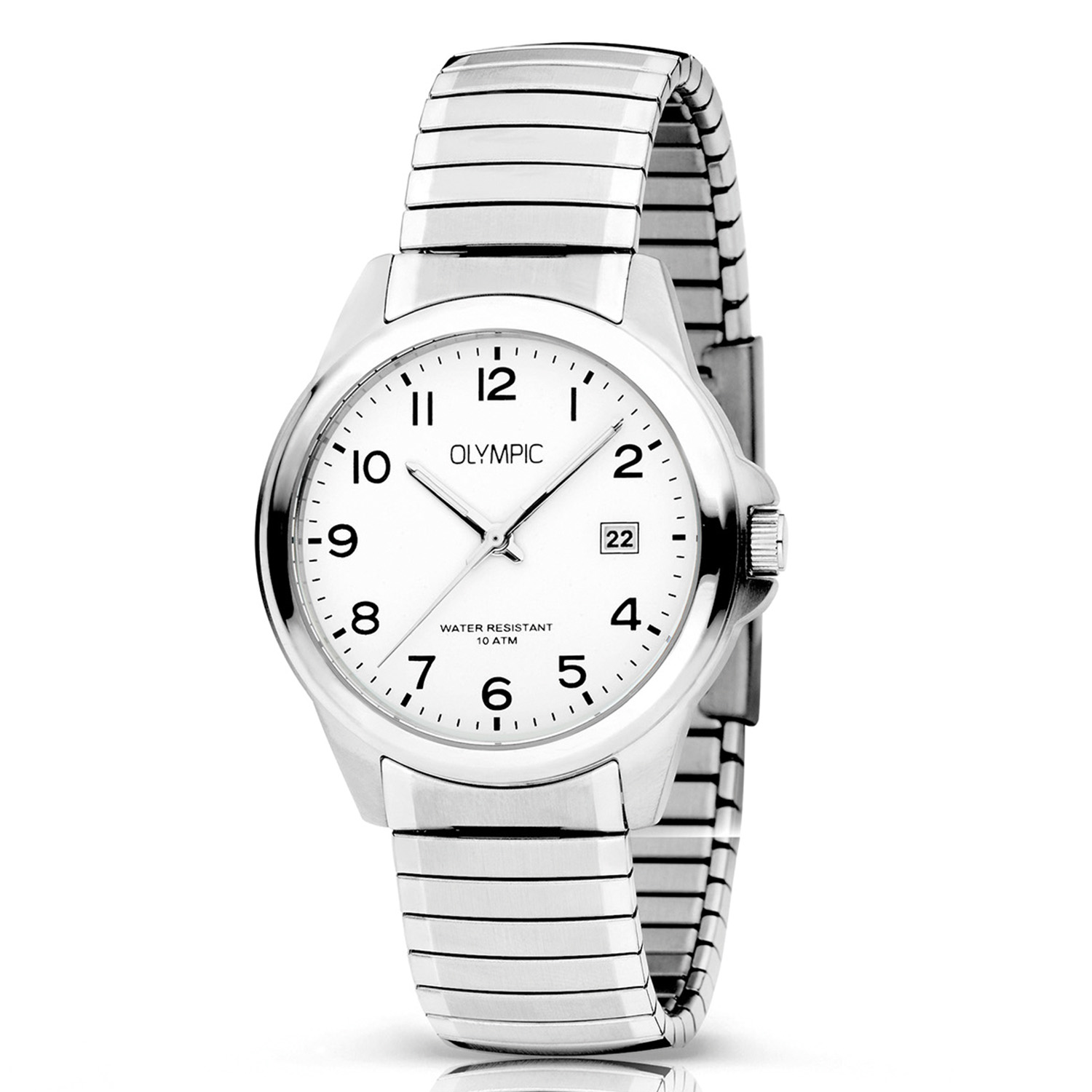 Olympic OL26HSS307 Charlie Horloge - Staal - Staal - Wit
Dit unieke Olympic horloge met artikelnummer: OL26HSS307 is een klassiek horloge. De ronde stalen kast heeft een gladde bezel en een witte wijzerplaat met een datum aanduiding. Aan de kast zit een zilverkleurige stalen rekband band. Het horloge heeft een mineraalglas een doorsnee van 38mm en is 10ATM. 

Waterdichtheid 10ATM
Dit horloge is bestand tegen water bij het zwemmen en douchen. Dit horloge is niet bestand tegen (grote) waterdruk dus je kunt er niet mee duiken.
Waterdichtheid  5ATM
Dit horloge is regen en spatwaterdicht. Niet geschikt om mee te zwemmen en douchen.
Waterdichtheid 3ATM
Dit horloge is spatwaterdicht. Niet geschikt om mee te zwemmen en douchen.

Het merk:
Het Nederlandse horlogemerk Olympic levert stoere chronografen, slimline series, digitale uurwerken en elegante dameshorloges. De prijs-kwaliteitverhouding staat bij Olympic hoog in het vaandel met prijzen die uiteenlopen van &euro; 34,95 tot en met &euro; 159,00.

100% Nederlands ontwerp, waterdicht en standaard 3 jaar fabrieksgarantie.

Specificaties:
- Ronde kast 38mm
- Stalen horlogekast
- Witte wijzerplaat
- Stalen band
- 10ATM 
- Standaard 3 jaar fabrieksgarantie
- Mineraalglas