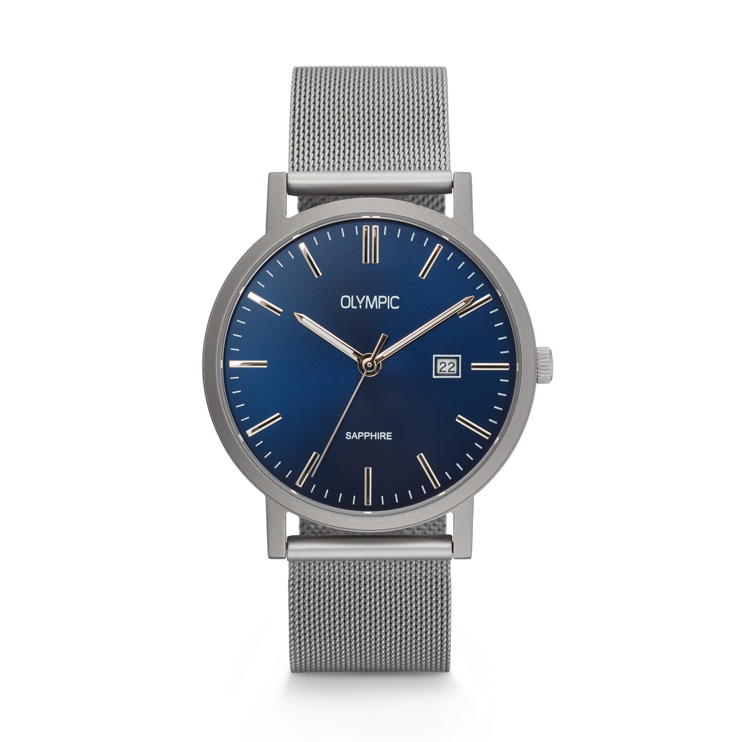 Olympic OL26HTS001 Titanium Horloge 40mm 
Dit unieke Olympic horloge met artikelnummer: OL26HTS001 is een herenhorloge met een classic sportieve uitstraling. Het horloge heeft een ronde titanium kast met een blauwe wijzerplaat met een datum. Aan de kast zit een stalen milanese band met een druksluiting. Het horloge heeft een saffierglas, een doorsnee van 40mm en is 5ATM.

Het merk:
Een mooi horloge hoeft niet duur te zijn! Het Nederlandse horlogemerk Olympic levert stoere chronografen, slimline series, digitale uurwerken en elegante dameshorloges. De prijs-kwaliteitverhouding staat bij Olympic hoog in het vaandel met prijzen die uiteenlopen van &euro; 34,95 tot en met &euro; 169,00.

100% Nederlands ontwerp, waterdicht en standaard 3 jaar fabrieksgarantie.

Specificaties:
- Ronde kast &Oslash; 40mm
- Titanium horlogekast
- Blauwe wijzerplaat
- Stalen milanese band
- 5ATM 
- Standaard 3 jaar fabrieksgarantie
- Saffierglas