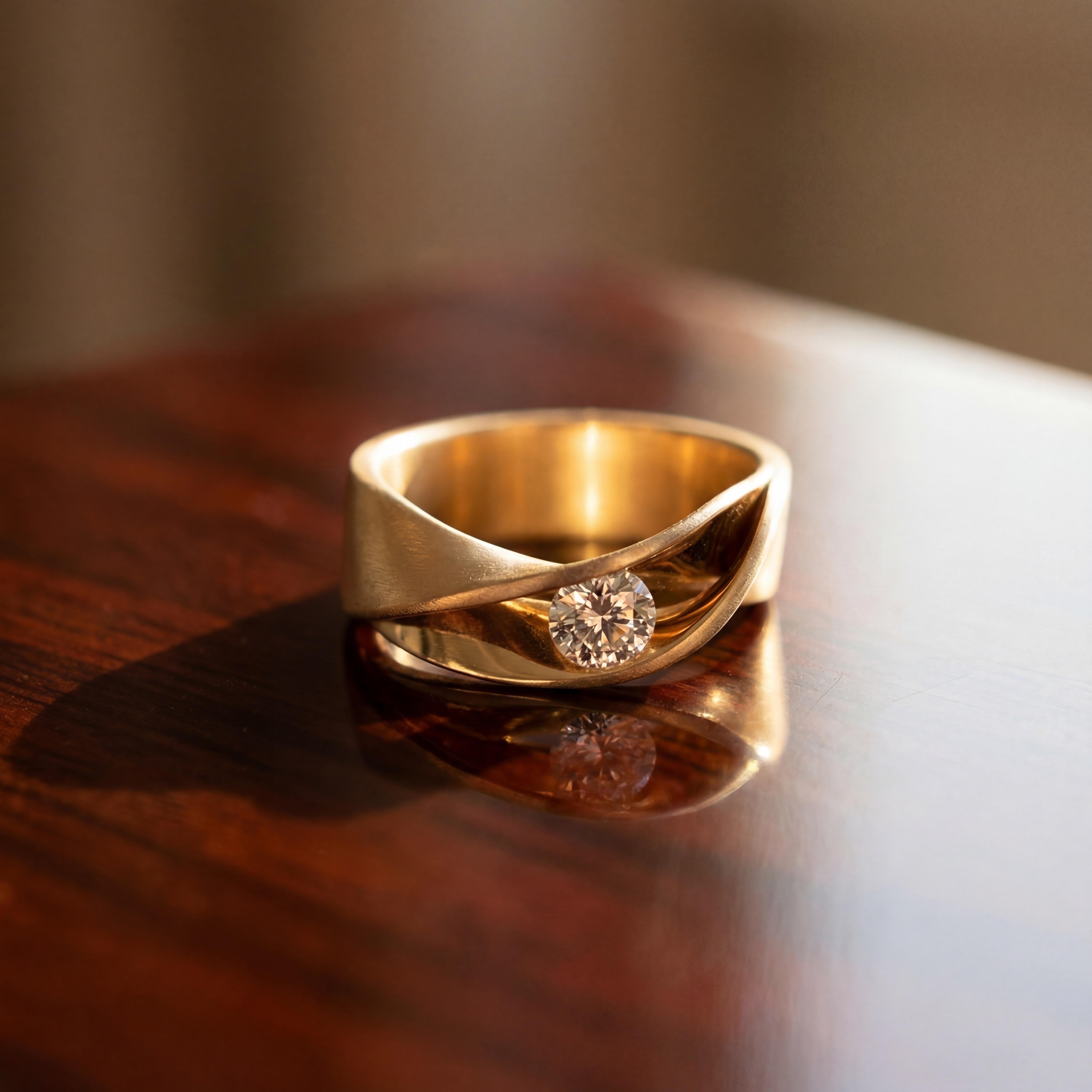 Dieser Ring in 750/000 Gelbgold mit einem Brillanten 0,50 ct  besticht durch edles Design. Ideal für besondere Anlässe, lässt sich hervorragend mit eleganter Kleidung kombinieren. Tragen Sie ihn am Ringfinger für klassischen Stil. Ein unverzichtbares Accessoire für jeden Schmuckliebhaber.