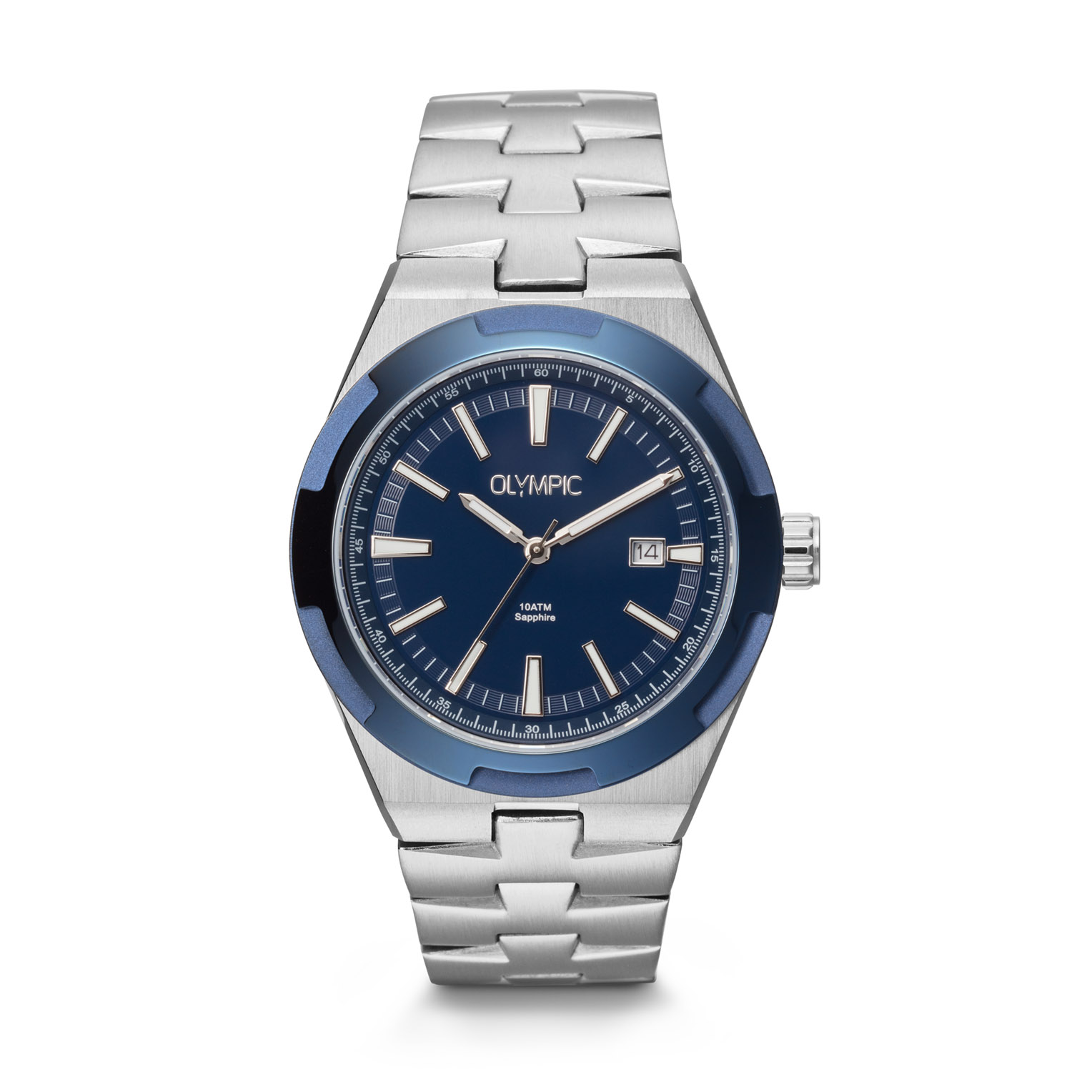 Olympic OL75HSS005 Legacy Horloge Heren Staal 41mm 
Dit unieke Olympic horloge met artikelnummer: OL75HSS005 is een classic herenhorloge. Het horloge heeft een stalen kast met een bewerkte blauwe bezel, een blauwe wijzerplaat met streepjes met lumibrite en een datum. Aan de kast zit een stalen schakelband met een vouwsluiting. Het horloge heeft een saffierglas, een doorsnee van 41mm en is 10ATM.

Het merk:
Het Nederlandse horlogemerk Olympic levert stoere chronografen, slimline series, digitale uurwerken en elegante dameshorloges. De prijs-kwaliteitverhouding staat bij Olympic hoog in het vaandel met prijzen die uiteenlopen van &euro; 34,95 tot en met &euro; 159,00.

100% Nederlands ontwerp, waterdicht en standaard 3 jaar fabrieksgarantie.

Specificaties:
- Ronde kast &Oslash; 41mm
- Stalen horlogekast
- Blauwe wijzerplaat
- Stalen schakelband
- 10ATM 
- Standaard 3 jaar fabrieksgarantie
- Saffierglas