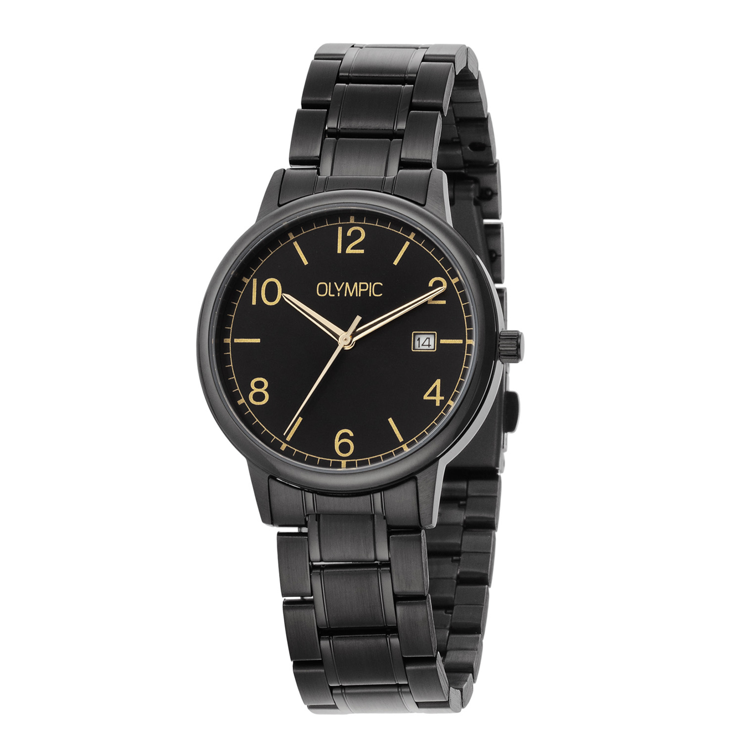 Olympic OL80HZZ001 Henri Horloge Staal 37mm 
Dit unieke Olympic horloge met artikelnummer: OL80HZZ001 is een herenhorloge met een classic sportieve uitstraling. Het horloge heeft een ronde stalen zwarte kast met een zwarte wijzerplaat en een datum. Aan de kast zit een stalen zwarte schakelband met vouwsluiting. Het horloge heeft een mineraalglas, een doorsnee van 37mm en is 5ATM.

Het merk:
Het Nederlandse horlogemerk Olympic levert stoere chronografen, slimline series, digitale uurwerken en elegante dameshorloges. De prijs-kwaliteitverhouding staat bij Olympic hoog in het vaandel met prijzen die uiteenlopen van &euro; 34,95 tot en met &euro; 159,00.

100% Nederlands ontwerp, waterdicht en standaard 3 jaar fabrieksgarantie.

Specificaties:
- Ronde kast &Oslash; 37mm
- Stalen horlogekast
- Zwarte wijzerplaat
- Stalen schakelband
- 5ATM 
- Standaard 3 jaar fabrieksgarantie
- Mineraalglas