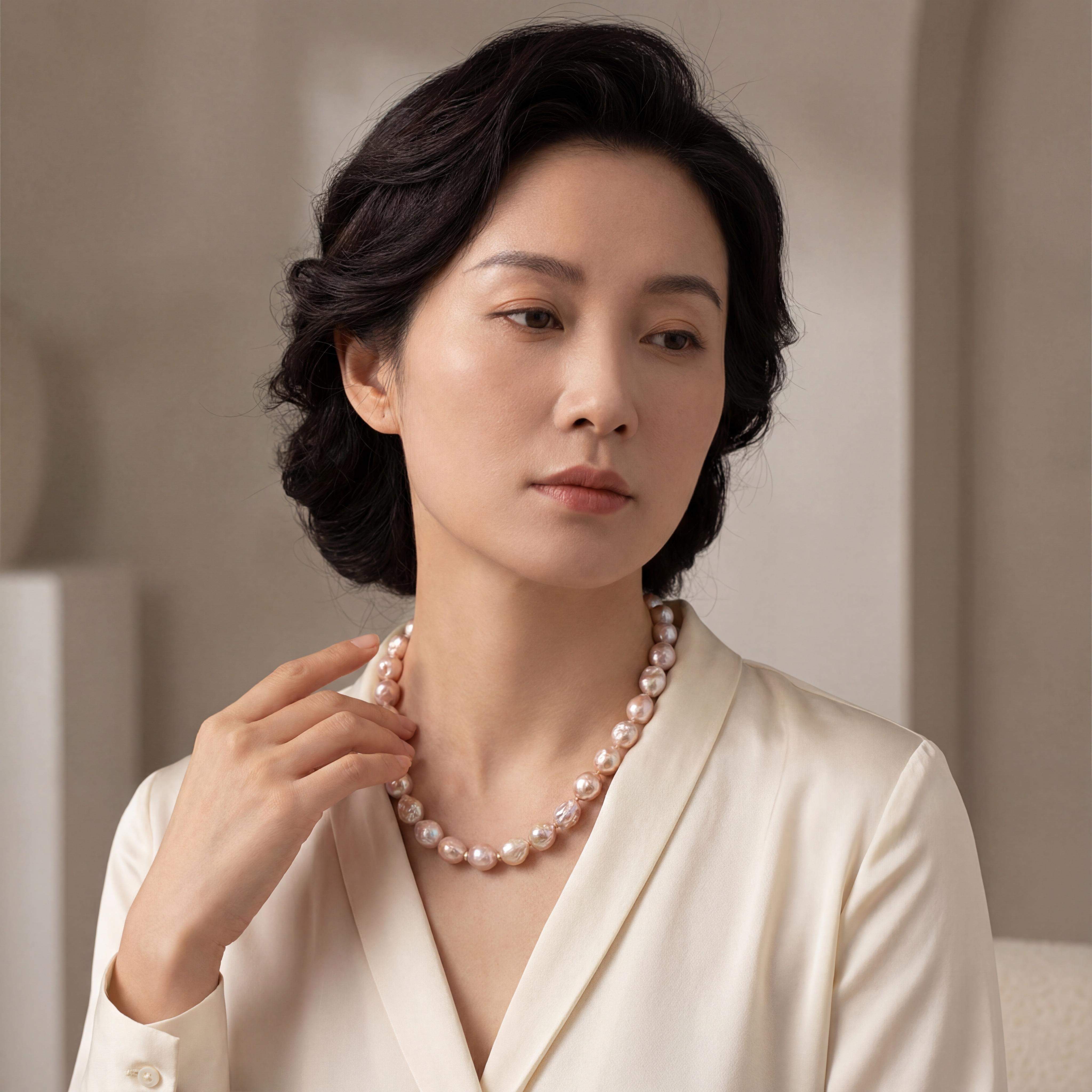 Das Süsswasserperlcollier  mit Head Fix Wechselschließenmechanik in Gold750, ist eine edle Halskette. Sie besteht aus hochwertigen Süsswasserperlen und hat die Schließe vorne in Form einer Perle aus der eigenen Reihe. Tragen Sie dieses Collier am besten zu eleganten Anlässen; es passt perfekt zu Abendkleidern und formeller Garderobe und verleiht jedem Outfit einen Hauch von Luxus. Perfekt für besondere Momente.