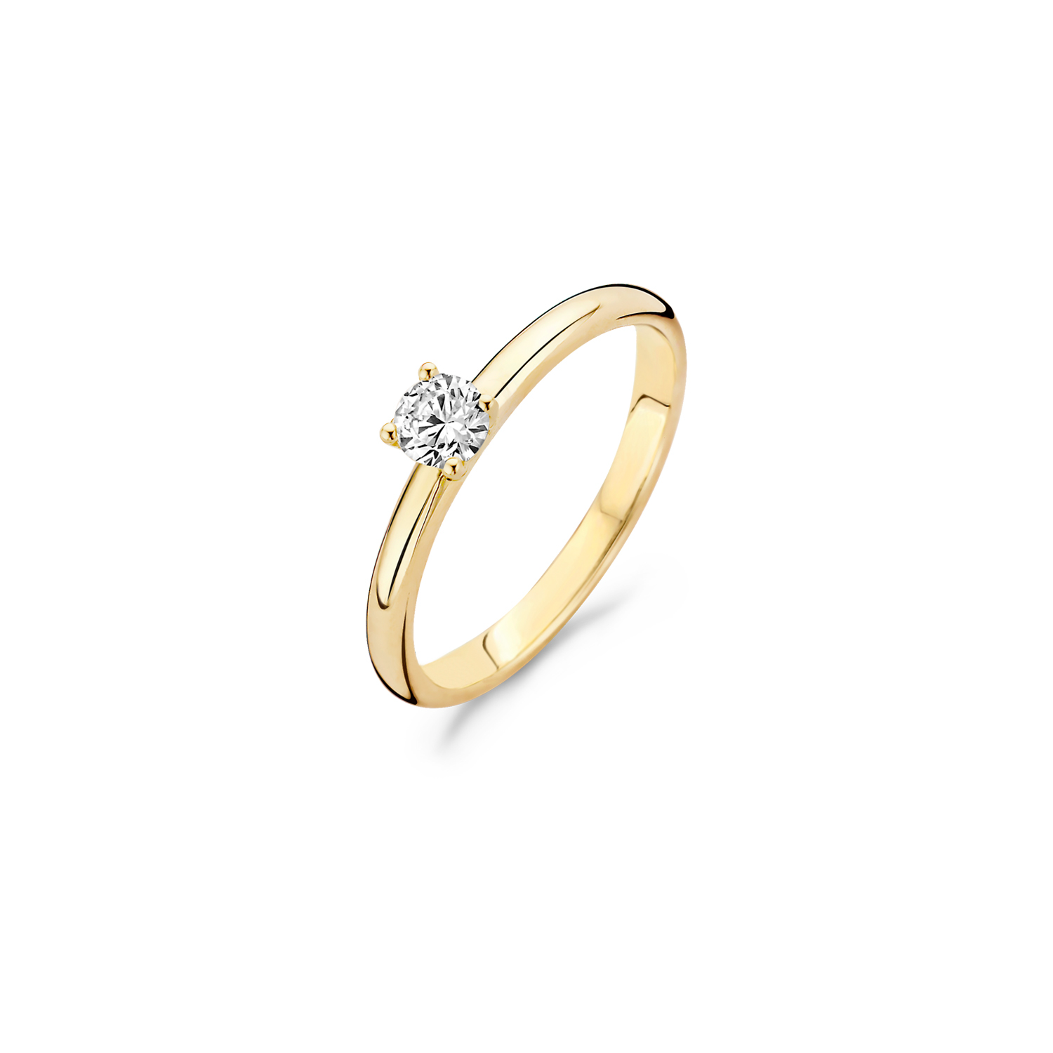 Ring met zirkonia ⌀ 4 mm 14 karaat goud
