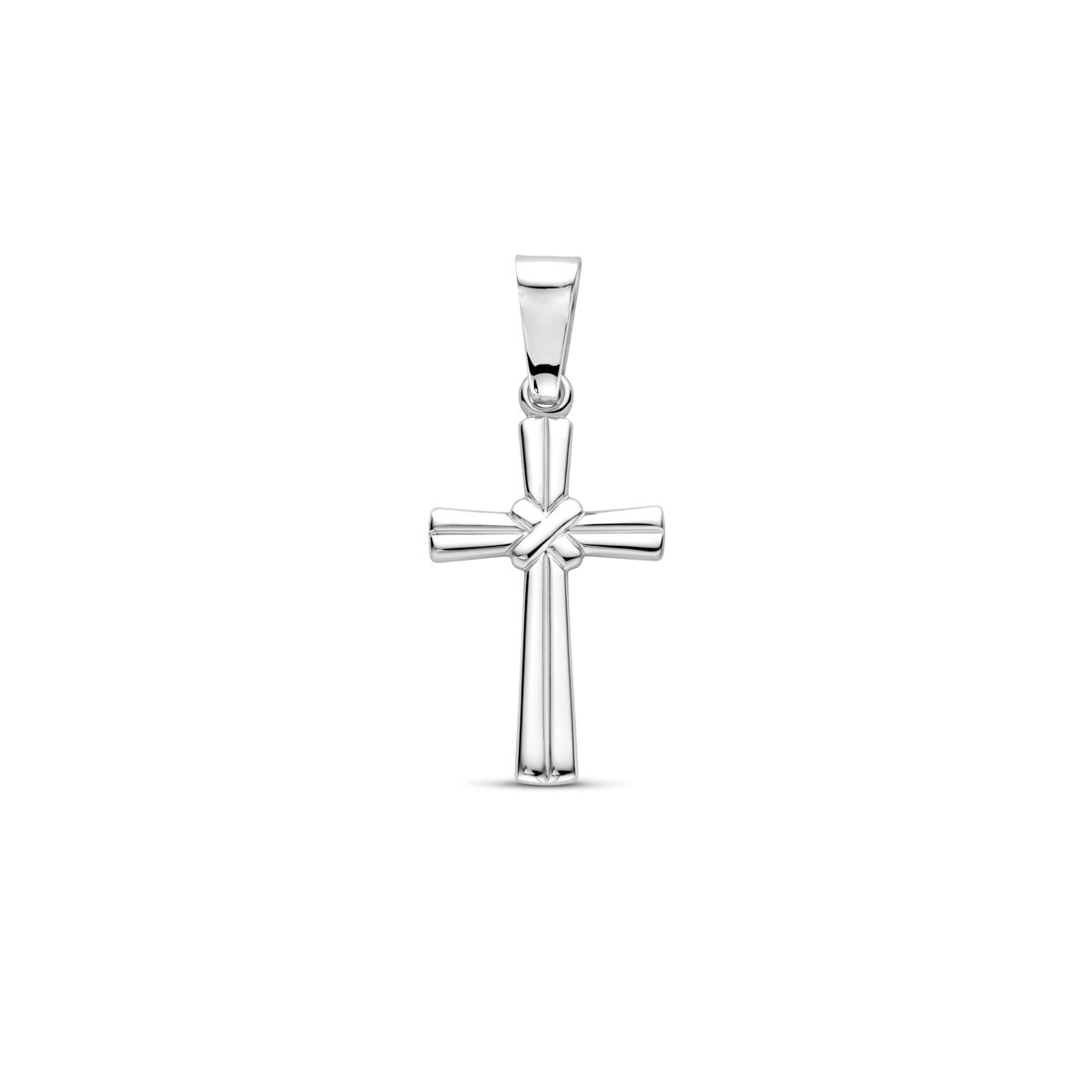 Gerhodineerd 925 zilveren hanger uitgevoerd met een kruis. De hanger heeft een totale hoogte van 38mm.