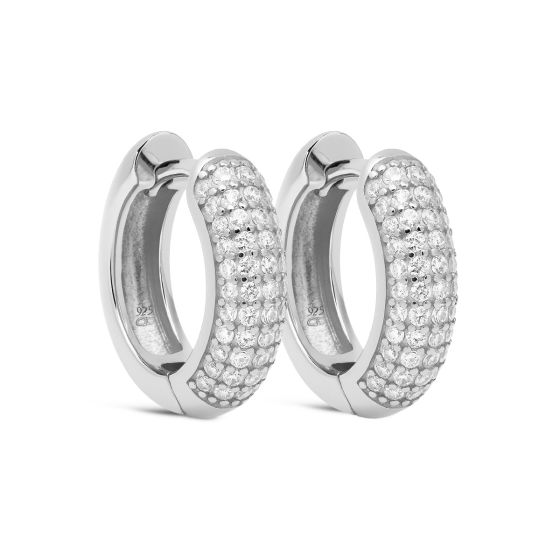 Karma Jewelery zilveren oorringen LILA Zirkonia