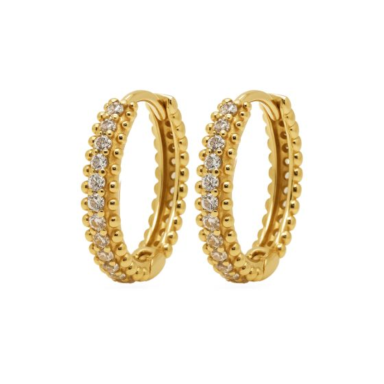 Karma Jewelry zilver vergulde oorringen IVY Dotty Zirconia