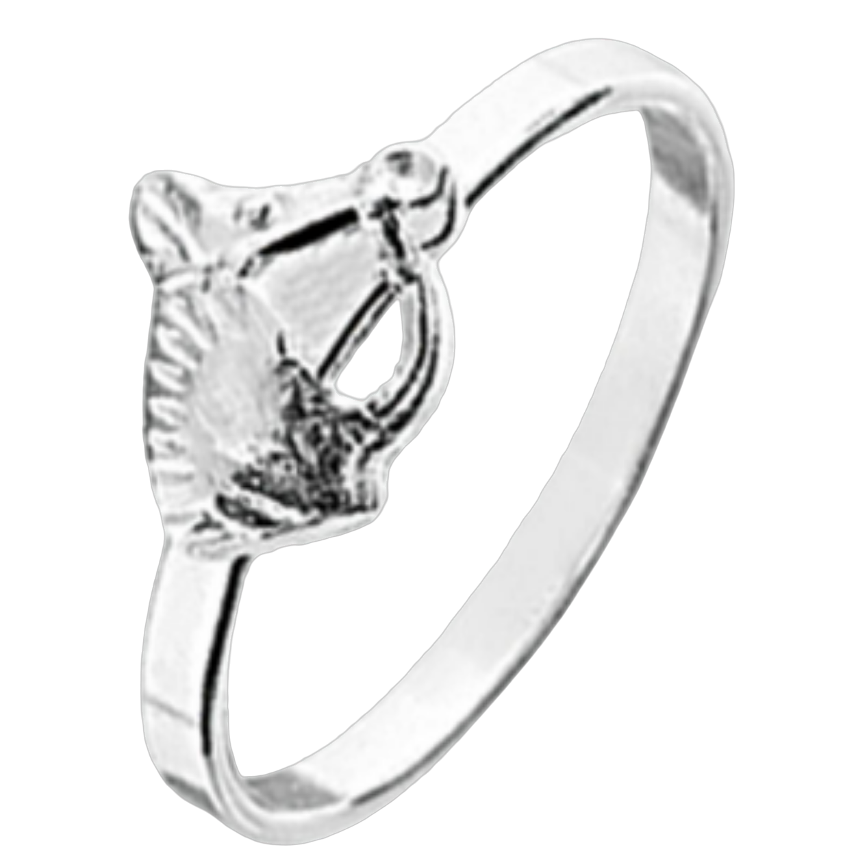 Zilveren ring paard