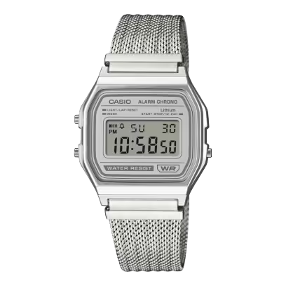 Een bijgewerkte versie van een favoriete klassieker - de altijd populaire, eenvoudig te gebruiken A158 is stijlvol en elegant met een fijnmazige horlogeband. 

De mesh horlogeband is behandeld met een speciaal persproces dat diepte en dimensie toevoegt en zorgt voor een verfijnde, vintage look en een volledig comfortabele pasvorm voor je pols. 

Kies een wijzerplaat in donkergroen of lichtgrijs. De zilverkleurige kast en contrasterende wijzerplaat presenteren een ingetogen kleurenschema dat een eenvoudige maar originele touch aan je stijl toevoegt. 

Deze klassieke ontwerpen benadrukken de schoonheid van metaalgaas voor een verfijnde en elegante uitstraling.