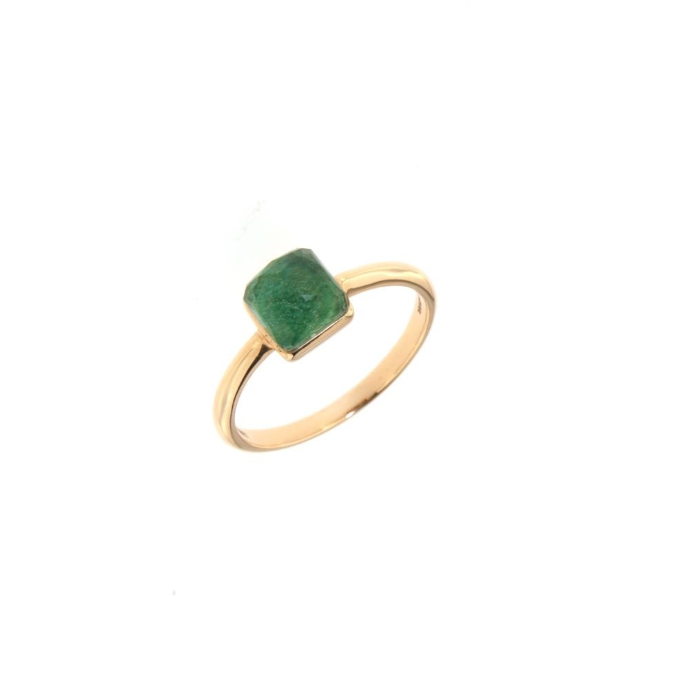 Ring 18 kt geel goud met Jada/Prasiolite