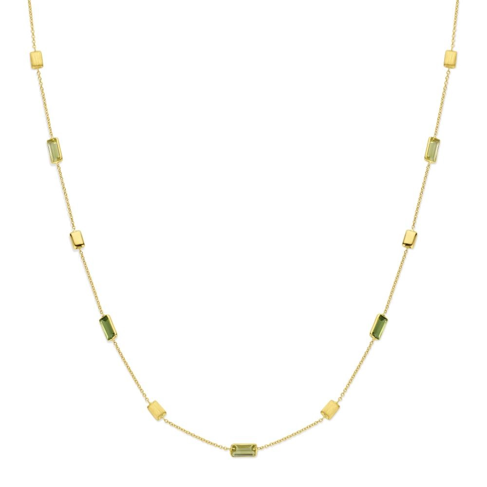 Ketting 18 kt met groene peridoot