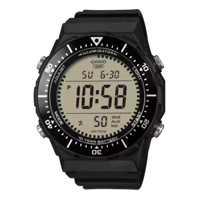 De Casio horloge zwart AE-1700H-1AVEF biedt een quartz uurwerk, digitale indicatie, en verlichting. Met een ronde kast van zwart plastic/silicone en bijpassende standaardband is het de ideale polshorloge. Perfect voor dagelijks gebruik, met handige datumfunctie. Draag hem om je pols om je look compleet te maken en altijd de tijd in stijl bij de hand te hebben.