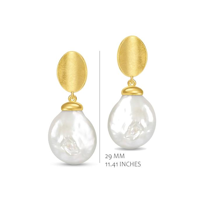 Slingeroorringen geelkleurig met parel