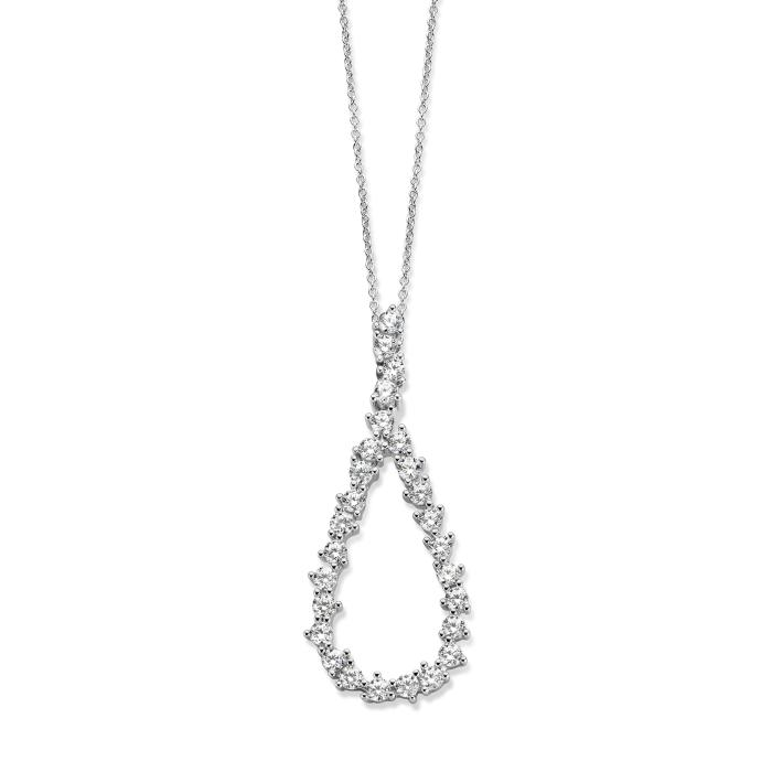 Hanger zilver met zirconia inclusief ketting