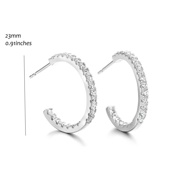 Creolen zilver met zirconia