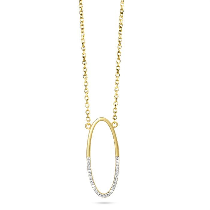 Ketting met fantasie geelkleurig met zirconia