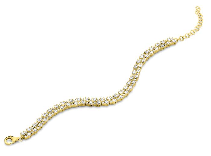 Tennis armband met zirconia geelkleurig