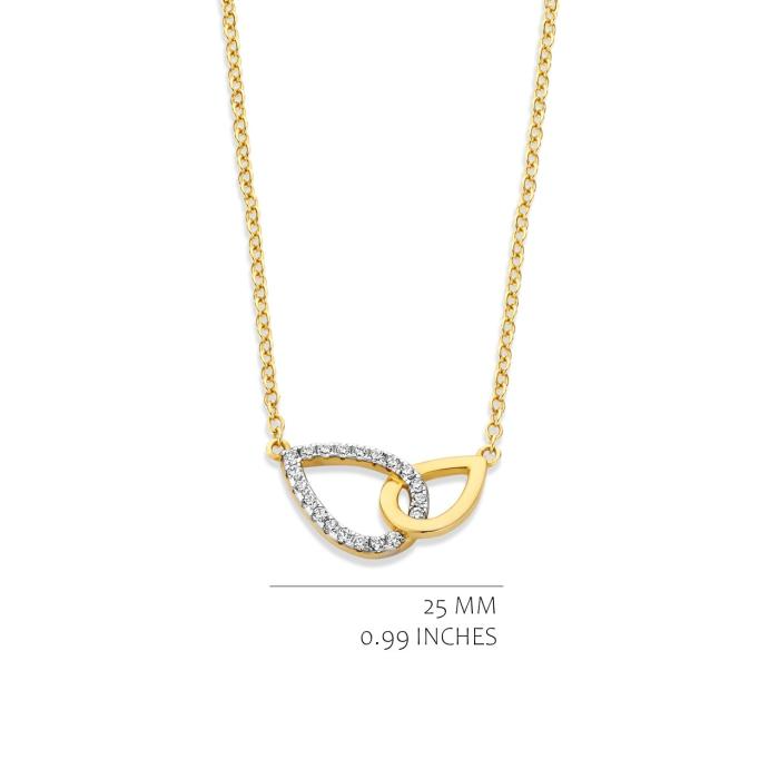 Toi et Moi ketting geelkleurig met zirconia 