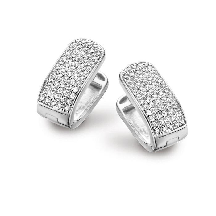 Oorringen zilver met zirconia