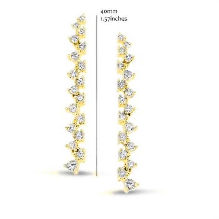 Slingeroorringen geelkleurig met zirconia