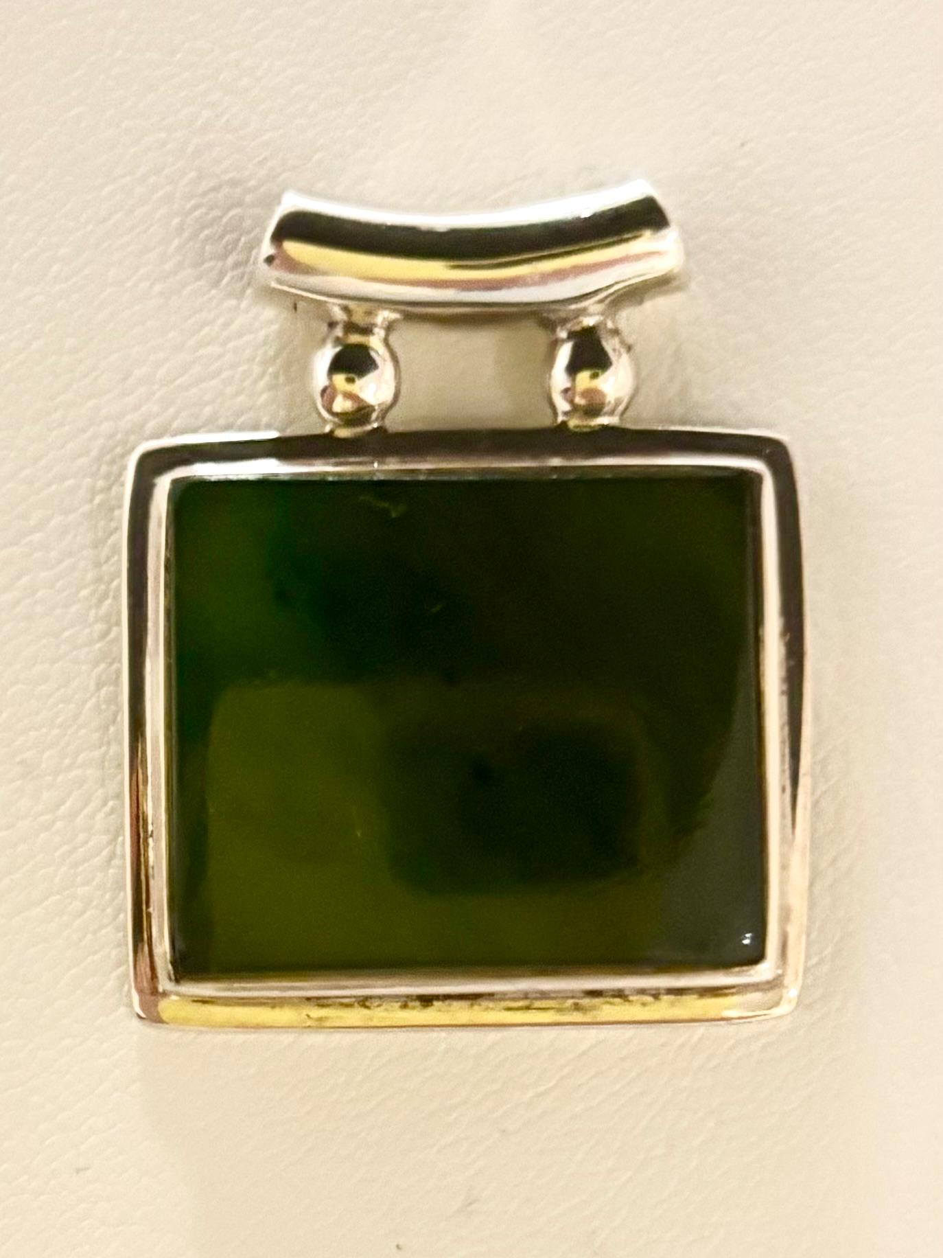 Zilveren hanger jade voor slang collier