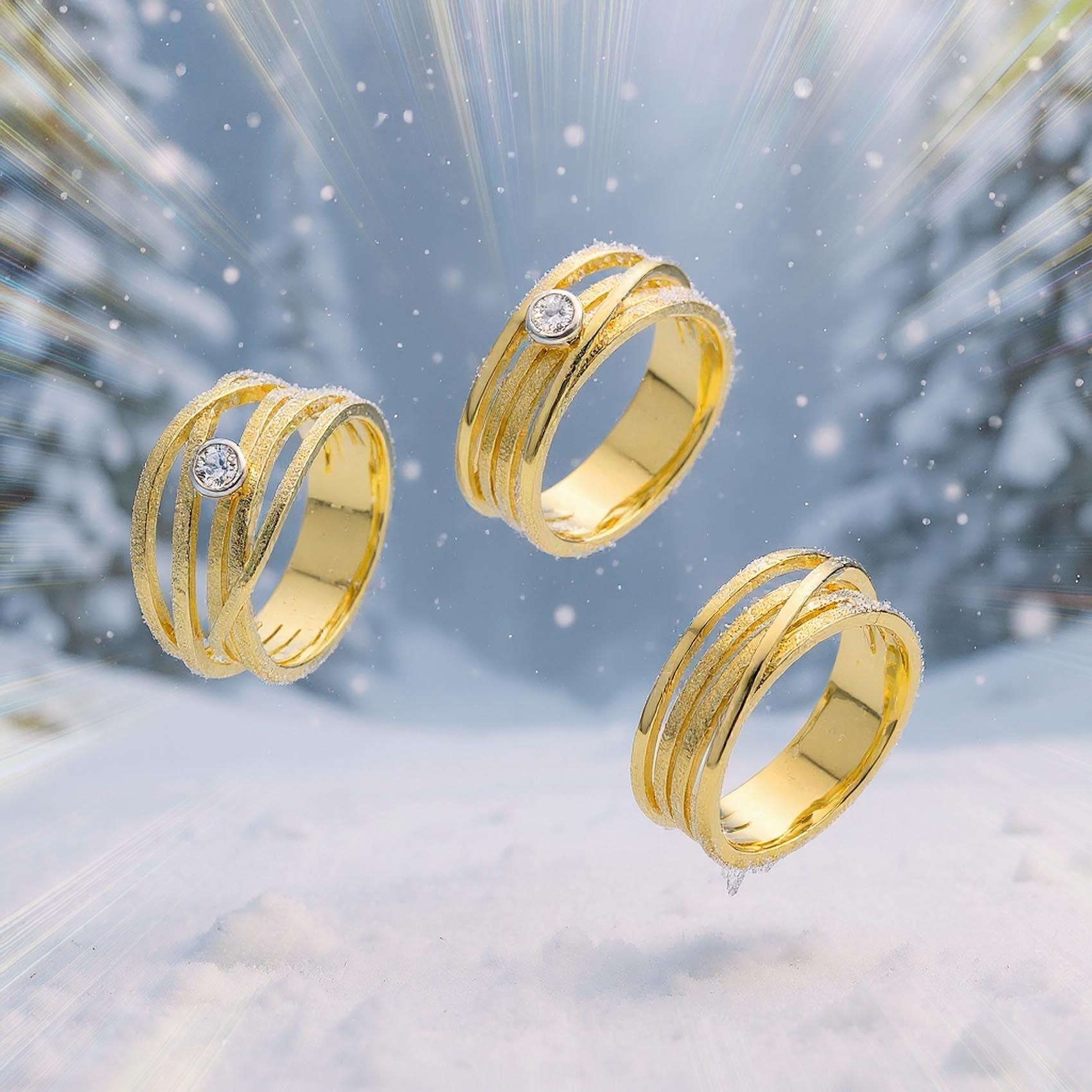 Geel gouden ring wikkel mat/glans