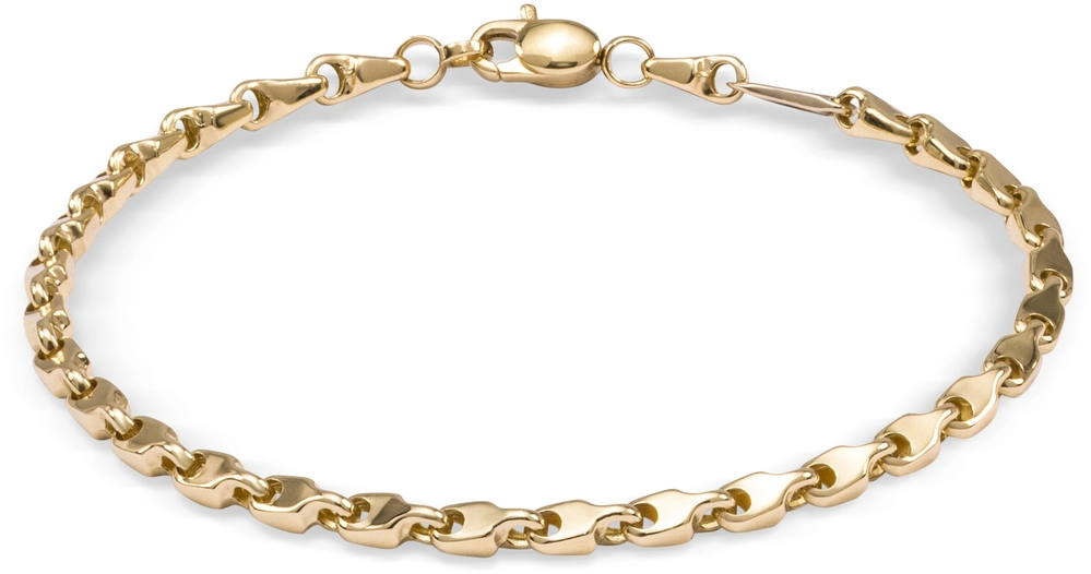 gouden Monzario armband, blokjes 3,4mm 19,5cm