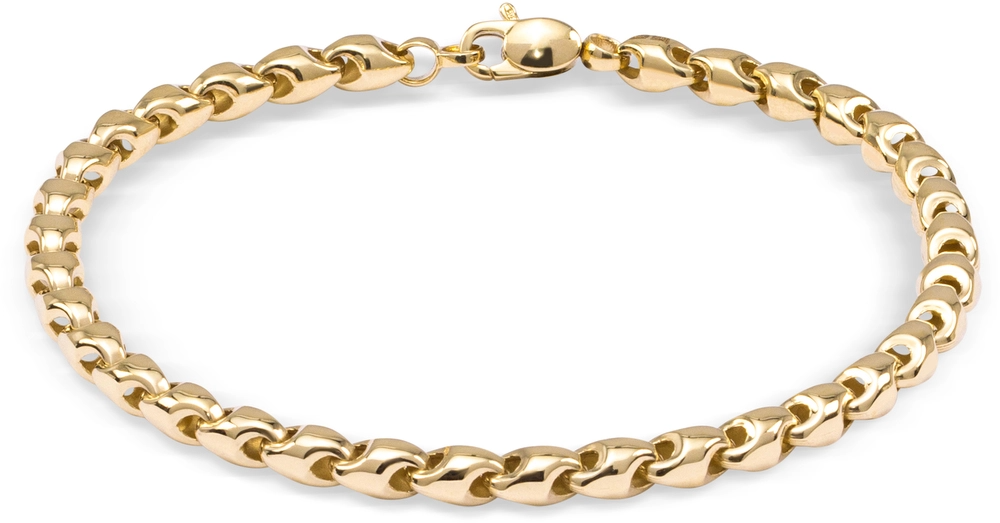 gouden Monzario armband, bolle blokjes 4,3mm 19,5cm