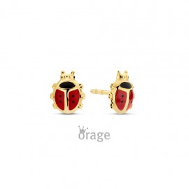 K2947 Oorringen lieveheersbeestje 9kt geel goud (V/16)