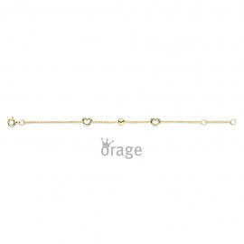 K2944 Armband hartjes 9kt geel goud (V/16)