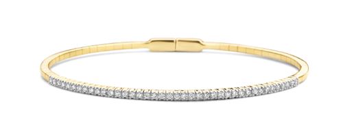 De Tirisi Jewelry Monte Carlo armband, modelnummer TB2131D(2T), combineert verfijnde elegantie met moderne flair. Deze armband, met schitterende diamanten en een tweekleurig ontwerp, is een statement van luxe. Draag dit prachtige sieraad solo als blikvanger of combineer het met andere armbanden voor een gelaagde look. Perfect voor zowel dagelijkse chic als avondglamour.