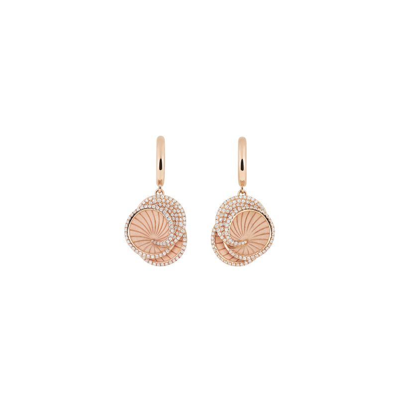 Hypnose Series oorhangers, 18Kt Pink Champagne Gold met pav&eacute; diamanten 0.69ct .