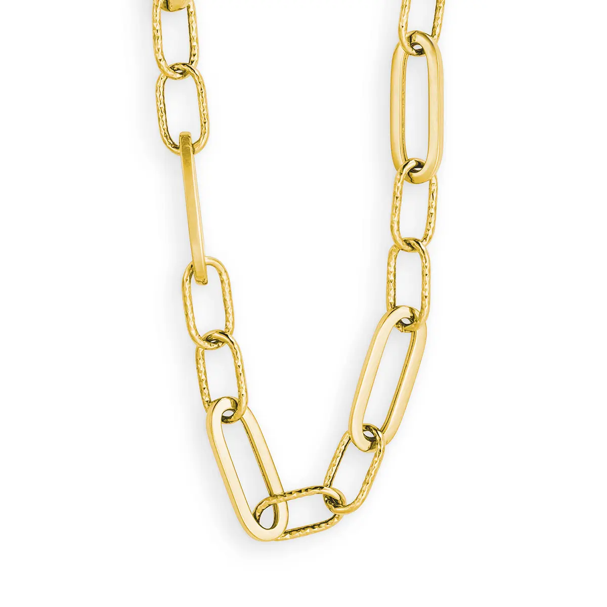 Gouden collier 45 cm met ovale schakels