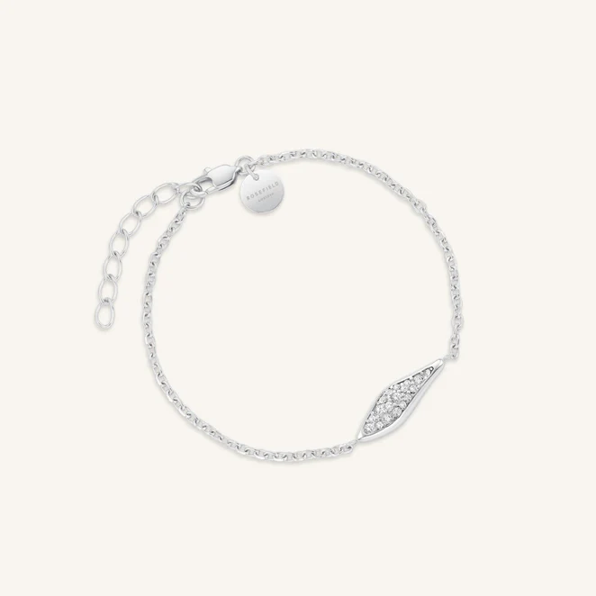Rosefield stalen armband Pave Leaf Bracelet 