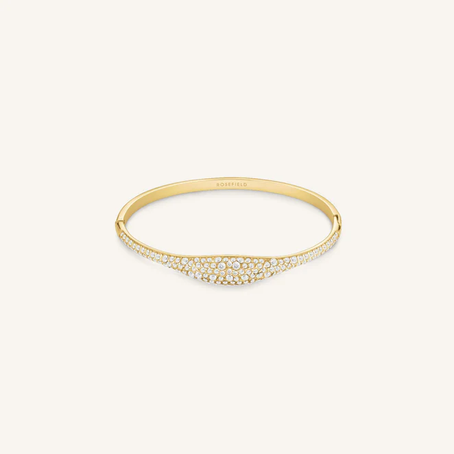 Rosefield staal vergulde bangle armband 'Pave Bangle Gold"