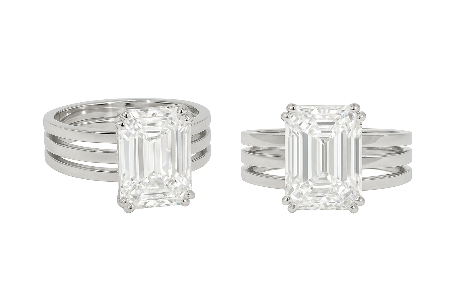 Verlovingsring met lab grown emerald 5.09ct Wit goud