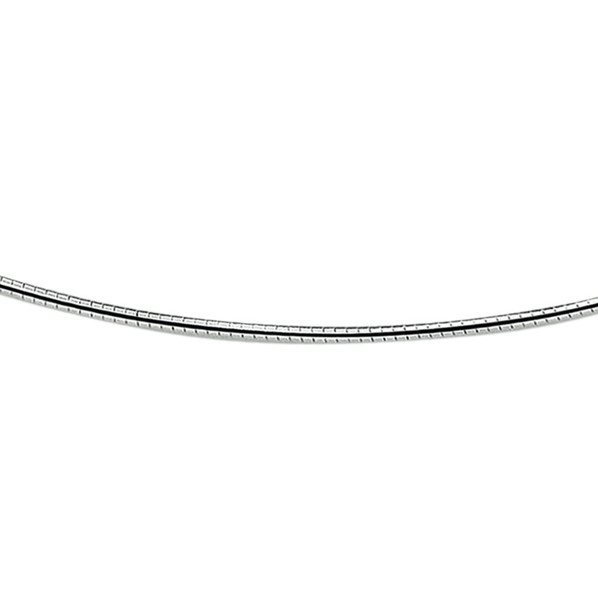 Gerhodineerd zilveren omega collier. De schakelbreedte is 1.6mm.